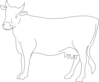 Cow Side View Outline Clip Art